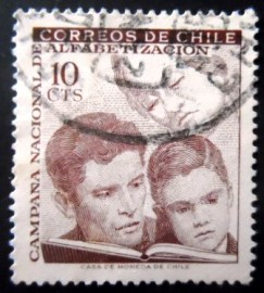 Selo postal do Chile de 1966 Campaign for Literacy