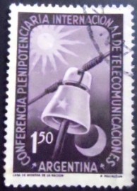 Selo postal da Argentina de 1954 Communication Lines