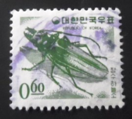 Selo postal da Coréia do Sul de 1966 Long-horned Beetle