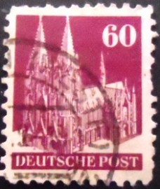 Selo postal da Alemanha de 1948 Cologne Cathedral 60