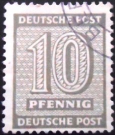 Selo Postal da Alemanha Saxônia de 1945 Numeral 10
