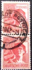 Par de selos postais da Alemanha de 1947 Allied Control Council Issue 6