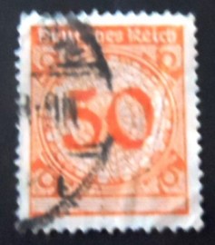 Selo da Alemanha Reich de 1923 Rentenmark only numeral 50