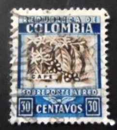 Selo postal da Colômbia de 1932 Coffee