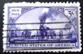 Selo postal dos Estados Unidos de 1944 Golden Spike Ceremony