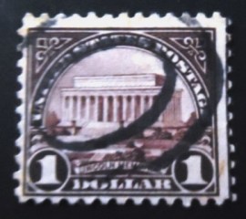 Selo postal dos Estados Unidos de 1923 Lincoln Memorial