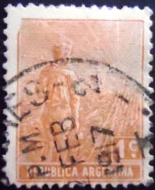 Selo postal da Argentina de 1911 Agricultural workman