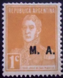 Selo postal da Argentina de 1923 José Francisco de San Martín MA