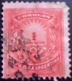 Selo postal da Argentina de 1884 Letter and Posthorn