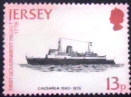 Selo postal de Jersey de 1978 Mailboat Caesarea