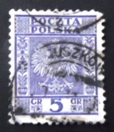 Selo postal da Polônia de 1933 Eagle Arms