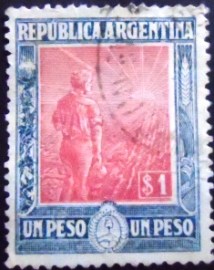 Selo postal da Argentina de 1912 Agricultural workman