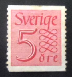 Selo postal da Suécia de 1951 New Numeral type