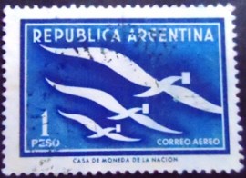 Selo postal da Argentina de 1957 Homing Pigeon