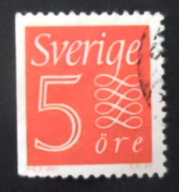 Selo postal da Suécia de 1958 New Numeral type
