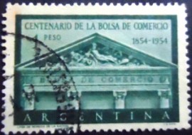Selo postal da Argentina de 1954 Stock Exchange in Buenos Aires