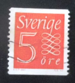 Selo postal da Suécia de 1961 New Numeral type