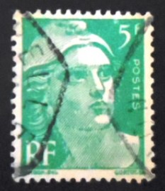 Selo postal da França 1948 Marianne type Gandon 5