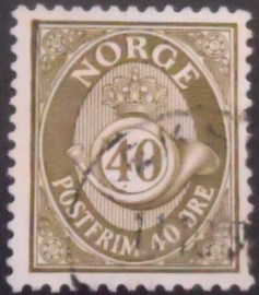 Selo postal da Noruega de 1978 Posthorn 40