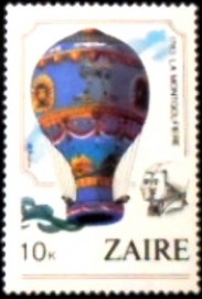 Selo postal do Zaire de 1984 Stratosphere Balloon