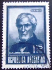 Selo postal da Argentina de 1972 Guillermo Brown
