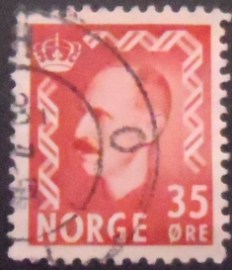Selo postal da Noruega de 1951 King Haakon VII 35