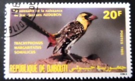 Selo postal de Djibouti de 1985 Yellow-breasted Barbet