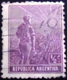 Selo postal da Argentina de 1915 Agricultural workman ½