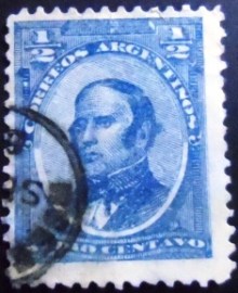 Selo postal da Argentina de 1888 Justo José de Urquiza ½