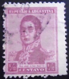 Selo postal da Argentina de 1917 General San Martín ½