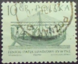 Selo postal da Polônia de 1963 Phoenician Merchant Ship