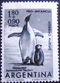 Selo postal da Argentina de 1961 Emperor Penguin