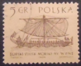 Selo postal da Polônia de 1963 Egyptian Galley