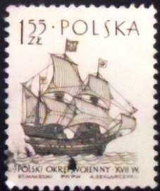 Selo postal da Polônia de 1964 Polish Warship