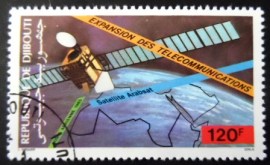 Selo postal de Djibouti de 1985 ARABSAT Satellite