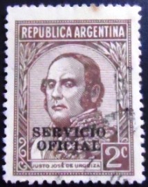 Selo da Argentina de 1939 Justo José de Urquiza ovpt.