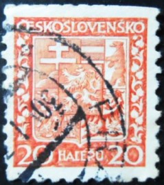 Selo postal da Tchecoslováquia de 1929 Coat of Arms