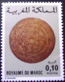 Selo postal da Marrocos de 1977 Gold Mohur