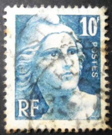 Selo postal da França de 1946 Marianne type Gandon