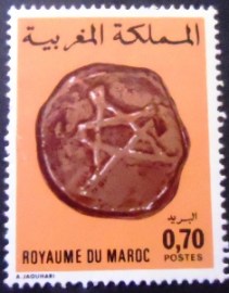 Selo postal da Marrocos de 1976 Copper Coin