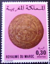 Selo postal da Marrocos de 1976 Gold Mohur