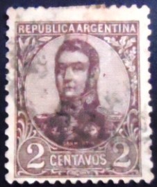 Selo postal da Argentina de 1908 General San Martín