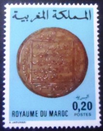 Selo postal da Marrocos de 1976 Gold Coin (different)
