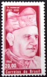 Selo postal do Brasil de 1964 Papa João XXIII