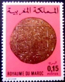 Selo postal da Marrocos de 1976 Gold Coin