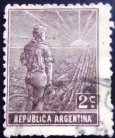 Selo postal da Argentina de 1911 Agricultural workman 2