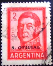 Selo postal da Argentina de 1961 José Francisco de San Martín ovpt.