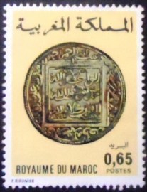 Selo postal da Marrocos de 1976 Sabta Coin 13th/14th Centuries