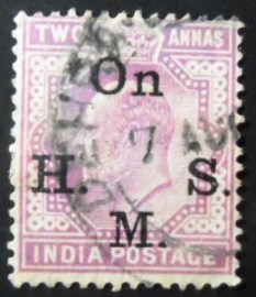 Selo postal da Índia de 1902 King Edward VII On H.M.S.