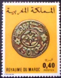 Selo postal da Marrocos de 1976 Fez Coin of 1883/4